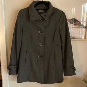 Wool Blend Kenneth Cole Reaction Gray Pea Coat
